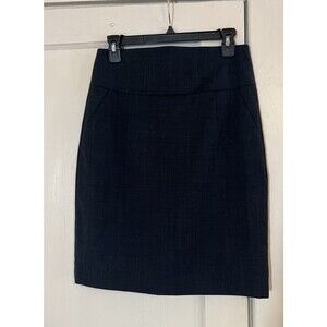 Banana Republic Skirt Womens 8 Charcoal Gray Wool Lined Short Pencil Stretch